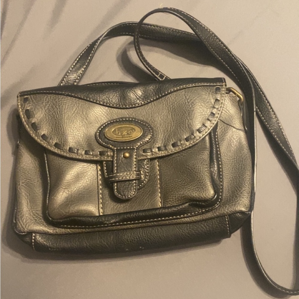 Black and gray purse